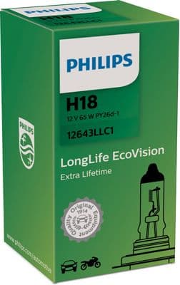 Gloeilamp (Karton 1pcs) H18 12V 65W PY26D-1 Long Life EcoVision