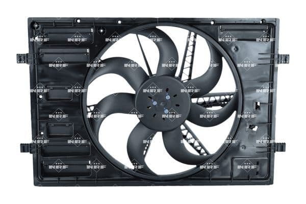 Radiatorventilator (met huisvesting) past: AUDI A3, Q2, Q3, TT  CUPRA ATECA, FORMENTOR, TERRAMAR  SEAT ATECA, LEON, LEON SC, LEON SPORTSTOURER, LEON ST, TARRACO  SKODA KAROQ 1.0-Electric 04.12-