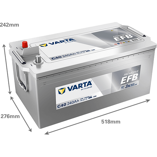 Batterij 12V 240Ah/1200A (EN) PROMOTIVE EFB (L+) 518x276x242 B00 - geen montageflens (Beginnen/EFB)