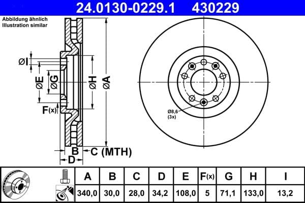 Brake disc Voor Links/Rechts past: PEUGEOT RCZ 1.6/2.0D 03.10-12.15