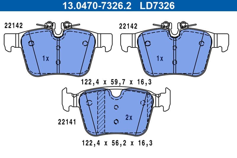 Keramische remblokken Achter , past: VOLVO C40, S60 III, S90 II, V60 II, V90 II, XC40, XC60 II, XC90 II  JAGUAR E-PACE, F-PACE, I-PACE, XE, XF II, XF SPORTBRAKE 1.5H-Electric 06.11-