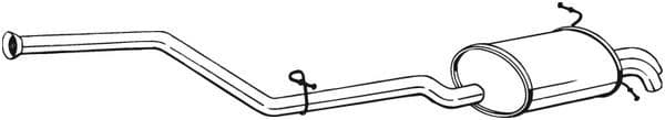 Uitlaatsysteem achterste geluiddemper past: MERCEDES C (CL203), C (W203), C T-MODEL (S203) 2.2D 05.00-05.08