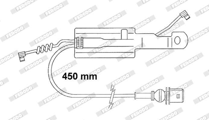 Sensor remblokslijtage lengte: 450mm past: RVI MIDLUM  VAN HOOL A  SMB O 04.92-