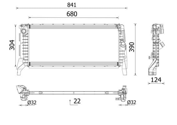 Motorradiator past: BMW 1 (F40), 2 (F45), 2 GRAN TOURER (F46), 2 GRAN TOURER VAN (F46), X1 (F48), X2 (F39)  MINI (F55), (F56), (F57), CLUBMAN (F54), COUNTRYMAN (F60) 1.5D/2.0D 09.13-