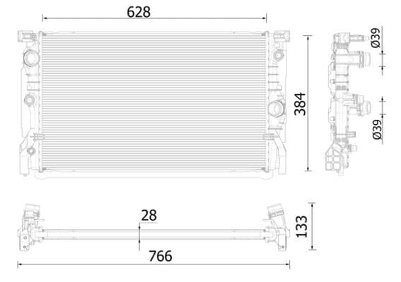 Motorradiator past: BMW 7 (G11, G12), 8 (G15, F92), 8 GRAN COUPE (G16, F93) 3.0D 07.15-10.20