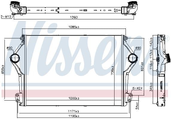 Toevoerluchtkoeler EURO 6 past: SCANIA G II, P II, R II, S DC09.119-OC13.104 09.16-