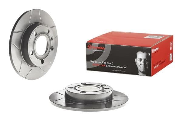 Brake disc, BREMBO Max, 1pcs, Cut, Achter   Links/Rechts, buitendiameter 245 mm, dikte 10 mm, past: AUDI 80 B4, A4 B6, A4 B7, COUPE B3  SEAT EXEO, EXEO ST 1.6-3.0D 11.88-05.13