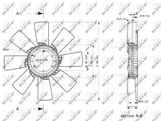 Radiator plezier (diameter 680mm, aantal bladen 8) past: SCANIA G I, P I, R I, T DC09.108-DT16.08 03.04-05.19