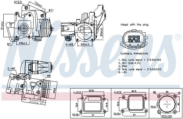 EGR-klep past: VOLVO C30, C70 II, S40 II, S60 II, S80 II, V40, V50, V60 I, V70 III, XC60 I, XC70 II 2.0D/2.4D/2.4DH 03.06-07.18