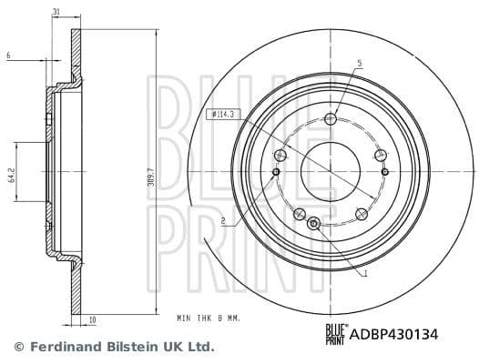 Brake disc Achter Links/Rechts past: HONDA CR-V V, ZR-V 1.5/2.0H 12.16-