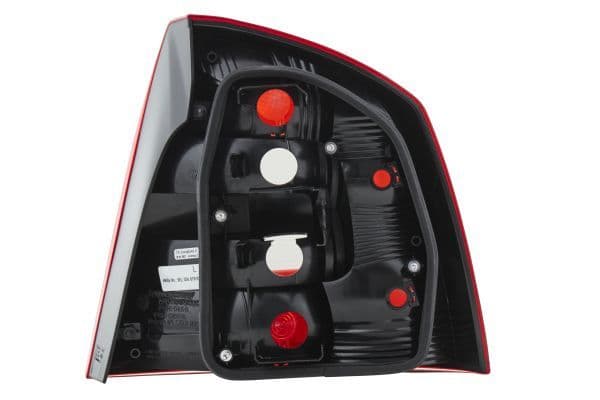 Achterlicht Links (P21W/W3W, kleur indicator wit, kleur van het glas red, anti-fog licht, achteruitrijlicht) past: SKODA OCTAVIA II Liftback 11.08-06.13