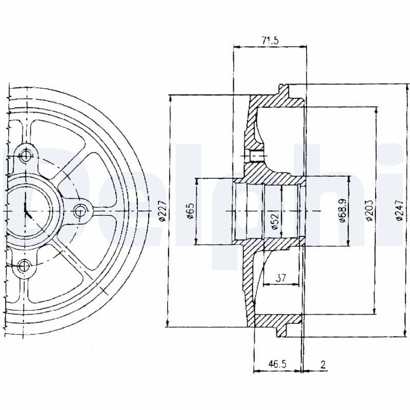 Brake drum Achter past: CITROEN SAXO  PEUGEOT 106 I, 106 II, 206, 206+ 1.0-2.0D 06.94-
