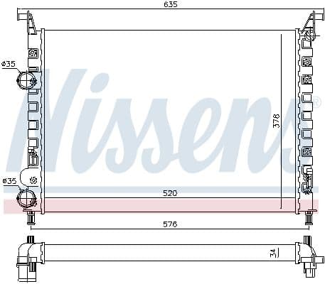 Motorradiator past: FIAT PALIO, SIENA 1.3-1.6 04.96-