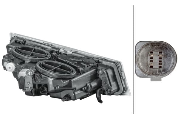 Mistlamp Links (H3, met een lange-afstand halogeen  zilveren frame) 24V past: VOLVO FH, FM, FM II 09.05-