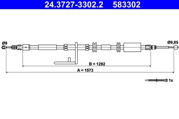 Handremkabel Achter Rechts (1573mm) past: LAND ROVER FREELANDER 2 2.0/2.2D/3.2 10.06-10.14