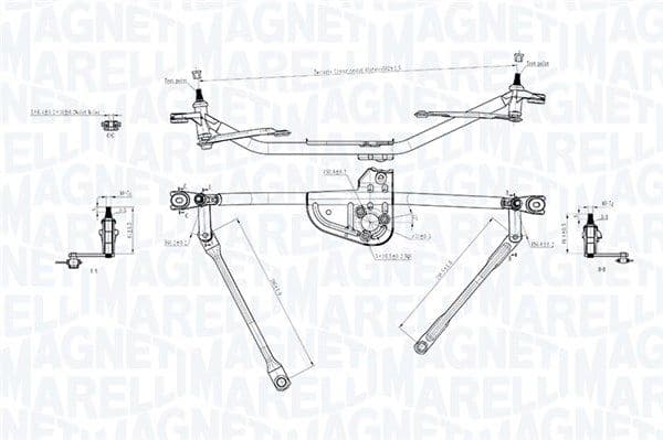 Ruitenwissermechanisme Voor (zonder motor) past: AUDI A6 C5, ALLROAD C5 01.97-08.05