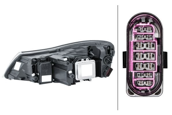 Koplamp Rechts (D1S/H1/PY21W/W5W, elektrisch, met motor) past: SKODA OCTAVIA II 11.08-06.13