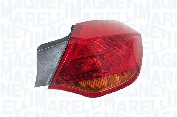 Achterlicht Rechts (extern, W16W/W5W, kleur indicator oranje, kleur van het glas red) past: OPEL ASTRA J 5D 12.09-09.12
