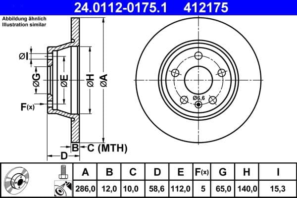 Brake disc Achter Links/Rechts past: AUDI TT 1.8-3.2 08.06-06.14