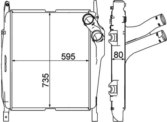 Toevoerluchtkoeler past: MERCEDES ATEGO, AXOR, AXOR 2, NG OM422.952-OM926.999 08.73-