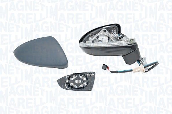 Zijspiegel Rechts (elektrisch, in reliëf, met verwarming, under-coated, met indicator) past: VW TOURAN II 05.15-