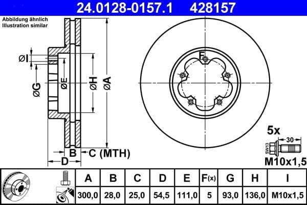 Brake disc Voor Links/Rechts past: FORD TRANSIT, TRANSIT TOURNEO 2.2D-3.2D 04.06-12.14