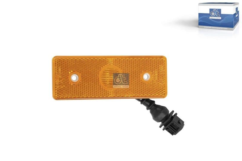 Markeringslichten Links/Rechts, oranje, LED, hoogte 41mm  breedte 120mm  diepte 7mm, met reliëf, lengte kabel 150mm, geen hanger, 24V (met draad)