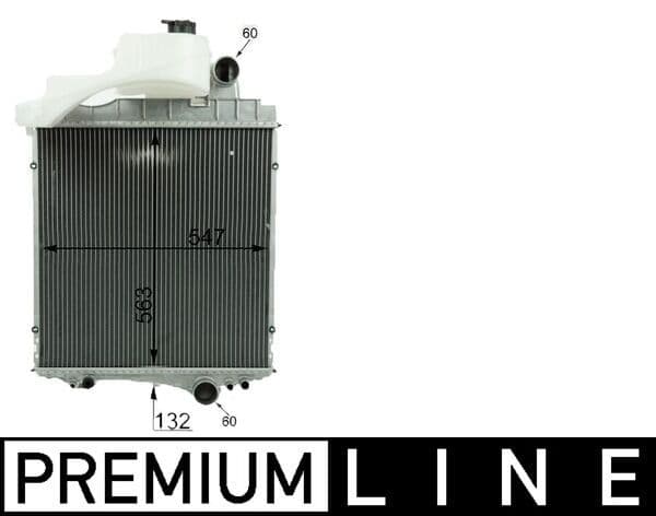 Motorradiator ((en) without frame, met tank) past: JOHN DEERE 6020, 6215, 6320, 6320 SE, 6420, 6420 SE, 6515, 6520, 6520 SE, 6615, 6620, 6620 SE, 6715, 6820, 6920, 6920 S, 7220, 7320, 7420, 7520