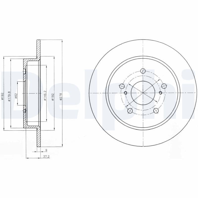 Remschijf set (2 stuks) Achter Links/Rechts past: FIAT SEDICI  MITSUBISHI L 300 III  SUZUKI SWIFT III, SX4 1.3-2.4 08.86-