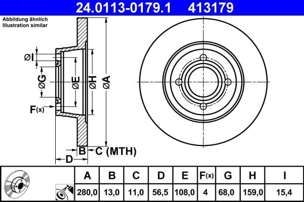 Brake disc Voor Links/Rechts past: AUDI 80 B4 1.6/1.9D/2.0 09.91-01.96