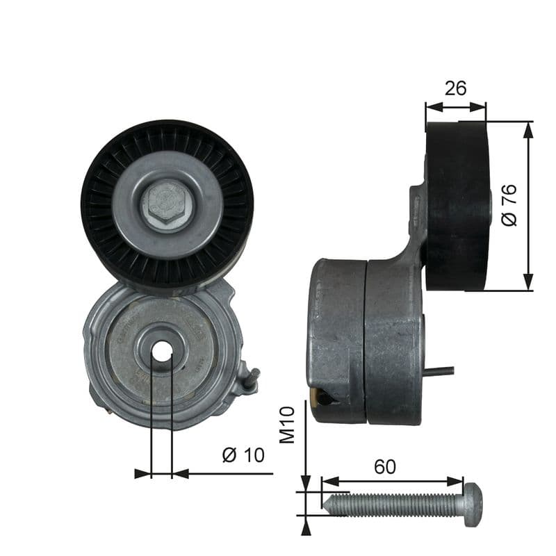 Tensioner Pulley, V-ribbed belt