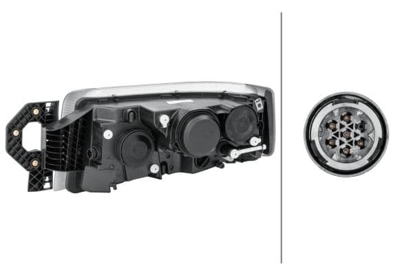 Koplamp Rechts (H1/H3/H7/PY21W/W5W, handleiding, zonder motor, anti-fog licht, kleur invoegen: zwart, kleur indicator: transparant) past: RVI PREMIUM 2 10.05-