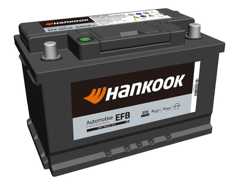 Batterij HANKOOK 12V 65Ah/650A (EN) START&STOP EFB (R+ standaard terminal) 277x174x175 B13 - montageflens 10,5 mm (beginnen/efb)