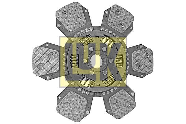 Koppelingsplaat/plaat keramiek (348mm  aantal peddels: 6) past: CASE IH 115, 125, 115 MAXXUM, 115 MAXXUM X, 115 PRO  NEW HOLLAND T6030, T6050, TS115A 2WD