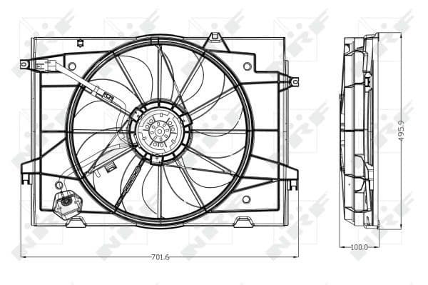 Radiatorventilator (met huisvesting) past: HYUNDAI TUCSON  KIA SPORTAGE II 2.0/2.0D/2.0LPG 06.04-12.10