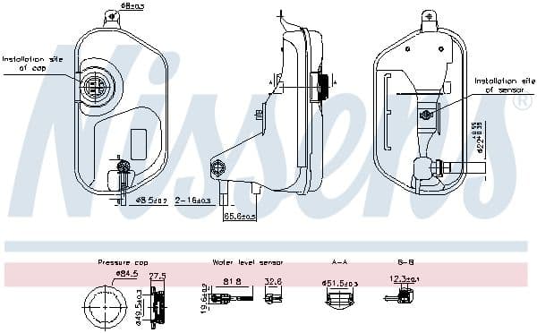 Koelvloeistof expansievat past: JAGUAR XF I, XF SPORTBRAKE, XJ 03.08-12.19
