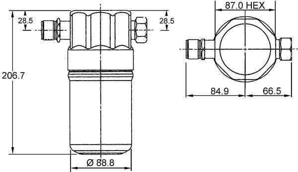 Droger voor airconditioning past: AUDI 80 B4, 90 B3, A4 B5, A6 C5, CABRIOLET B3, COUPE B3  VW PASSAT B5 1.6-4.2 04.87-01.05