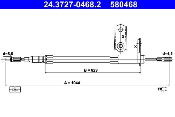 Handremkabel Achter Links (1044mm) past: MERCEDES SL (R129) 2.8-7.3 03.89-12.01
