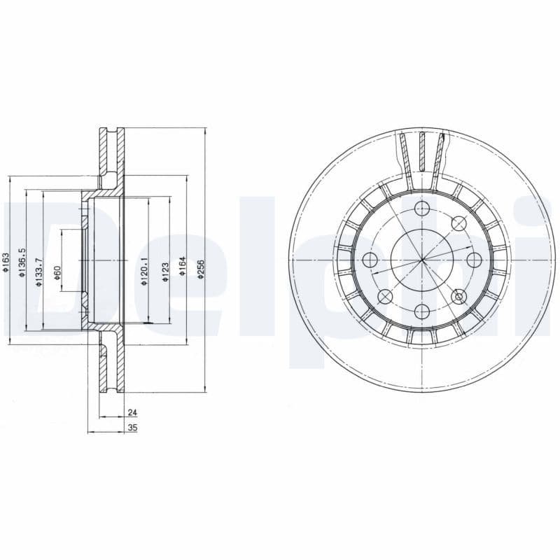 Remschijf set (2 stuks) Voor Links/Rechts past: DAEWOO ARANOS, CIELO, ESPERO, LANOS, NEXIA, NUBIRA, PRINCE  LOTUS ELAN  OPEL ASCONA C, ASTRA F, ASTRA F CLASSIC, CALIBRA A, KADETT E 1.4-2.5 06.85-