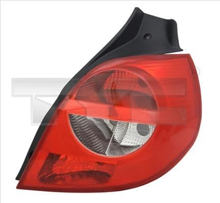 Achterlicht Rechts (kleur indicator wit, kleur van het glas red) past: RENAULT CLIO III Ph I Hatchback 05.05-05.09