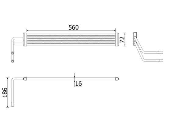 Olie radiator past: BMW 7 (F01, F02, F03, F04) 4.4/4.4H/6.0 09.08-12.15