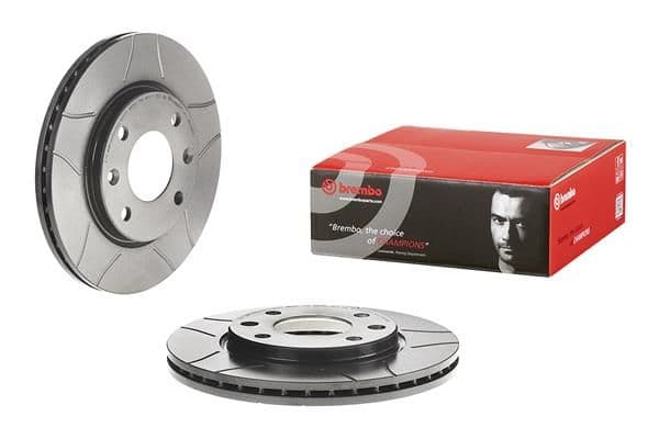 Brake disc, BREMBO Max, 1pcs, Cut, Voor   Links/Rechts, buitendiameter 247 mm, dikte 20,4 mm, past: CITROEN AX, SAXO, XSARA, ZX  PEUGEOT 106 I, 106 II, 206, 206+ 1.1-Electric 01.89-08.13