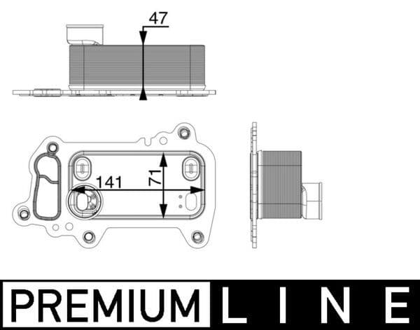 Olie radiator past: BMW 1 (E81), 1 (E82), 1 (E87), 1 (E88), 3 (E90), 3 (E91), 3 (E92), 3 (E93), 5 (E60), 5 (E61), X1 (E84), X3 (E83) 2.0D/3.0D 06.04-06.15