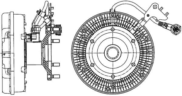 Ventilatorkoppeling (aantal pinnen: 5) past: MERCEDES ACTROS MP2 / MP3 OM541.921-OM542.965 10.02-