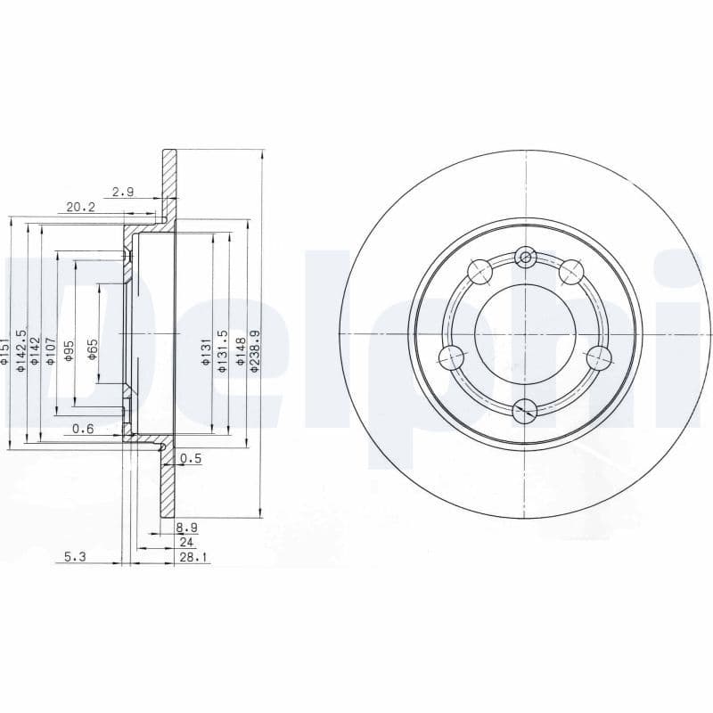 Remschijf set (2 stuks) Achter Links/Rechts past: AUDI A3, TT  SKODA OCTAVIA I, OCTAVIA II  VW BORA, BORA I, GOLF IV 1.6-2.8 12.96-12.13
