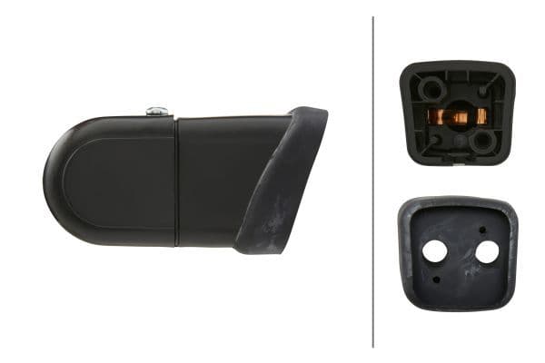 Markeringslichten Rechts, red/zwart, 12V past: MERCEDES T2/LN1 04.86-12.94