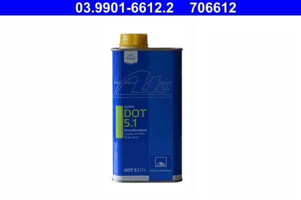 Brake fluid DOT5.1 (1L) [droog: 265°C, nat: 180°C, viscositeit: 750mm²/sec.] - om de 3 jaar vervangen