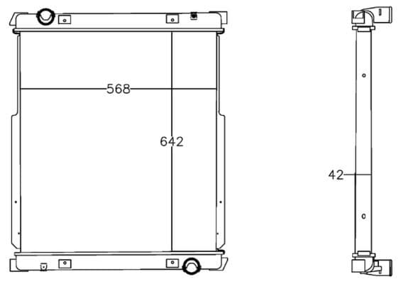 Motorradiator ((en) without frame) past: IVECO EUROCARGO I-III, EUROCARGO IV, EUROCARGO V, EUROFIRE II, EUROFIRE III F4AE0681A-F4AFE611E 09.00-