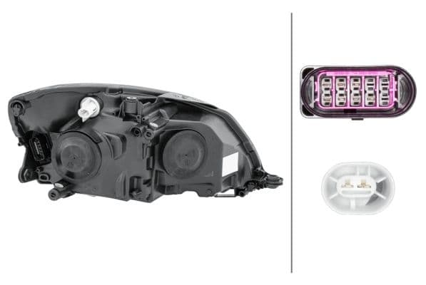 Koplamp Links (H7/PY21W/W5W, elektrisch, met motor, kleur invoegen: zwart) past: SKODA FABIA II, ROOMSTER 03.10-04.15