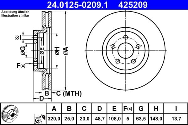 Brake disc Voor Links/Rechts past: VOLVO S40 II  FORD FOCUS II, FOCUS III, KUGA II, TOURNEO CONNECT V408 NADWOZIE WIELKO, TRANSIT CONNECT, TRANSIT CONNECT V408  FORD USA ESCAPE 1.0-2.5 01.04-